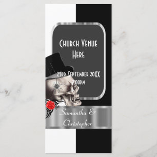 Programme gothique noir et blanc de mariage de