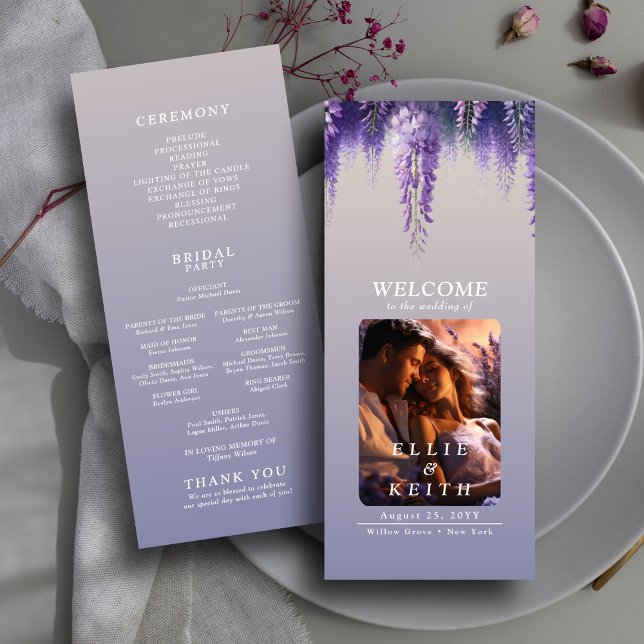 Programme Gradient Whimsical violet Mariage photo floral (Créateur téléchargé)