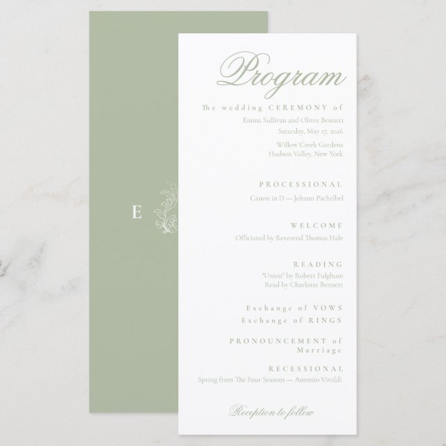 Programme green sage (Devant / Derrière)