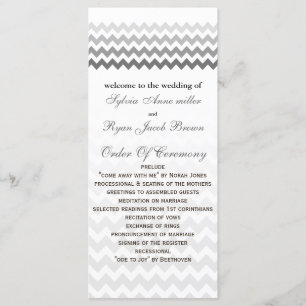 Programme gris de mariage d'Ombre de chevron de