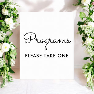 Programme Hochzeiten Schwarz-weißer Sign Poster
