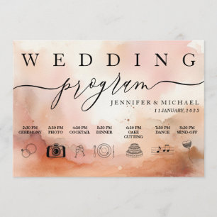 Programme Icône Mariage RoseGold Earthtone Aquarelle