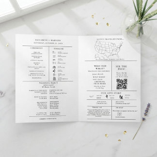 Programme Infographique Moderne de Mariage Plié
