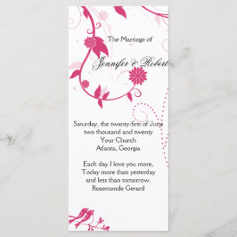 Programme Inséparables en Pink and White Wedding Program