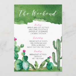 Programme Itinéraire de la fête de bachelorette - Palm Sprin