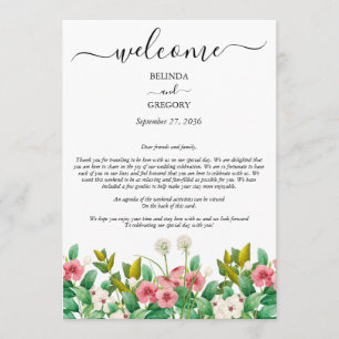 Programme Itinéraire de Mariage blanc fleur sauvage Periwink