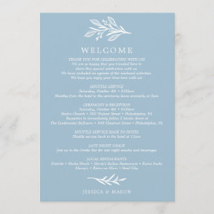 Programme Itinéraire Rustique Dusty Blue Mariage - Bienvenue