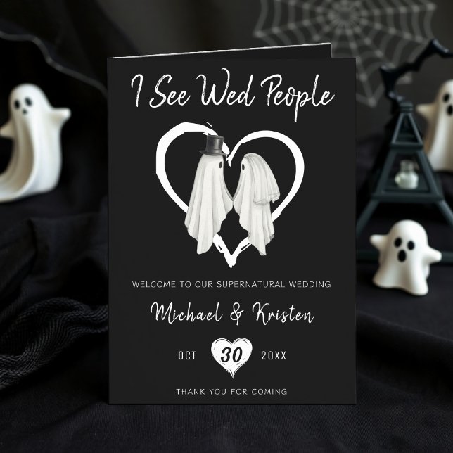 Programme Je Vois Les Gens De Mer Ghost Mariage Halloween Go (I See Wed People Gothic Ghost Halloween Wedding Program
)