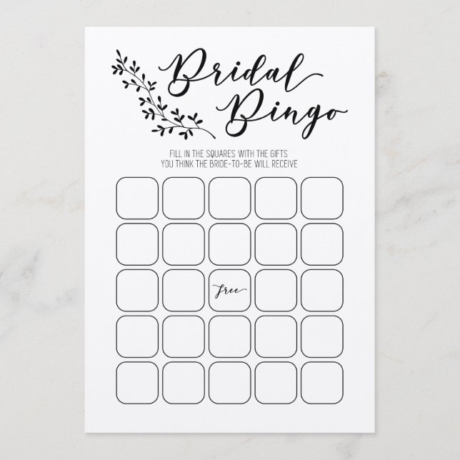 Programme Jeu de Fête des mariées de bingo nuptiale (Devant)