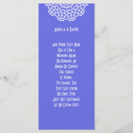 Programme Joli Motif bleu blanc dentelle personnalisé