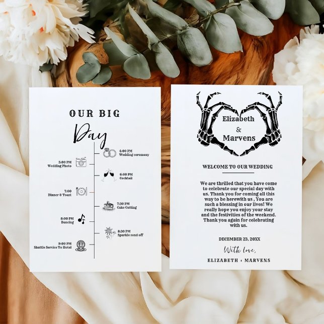 Programme Jour de mariage gothique d'Halloween Événements Ca (Créateur téléchargé)