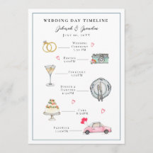 Jour de mariage illustré à l'aquarelle mignon