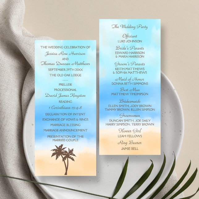 Programme La collection de mariages Watercolor Beach (Créateur téléchargé)
