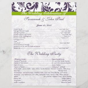 Programme Lapis Purple & Apple Green Mariage damas