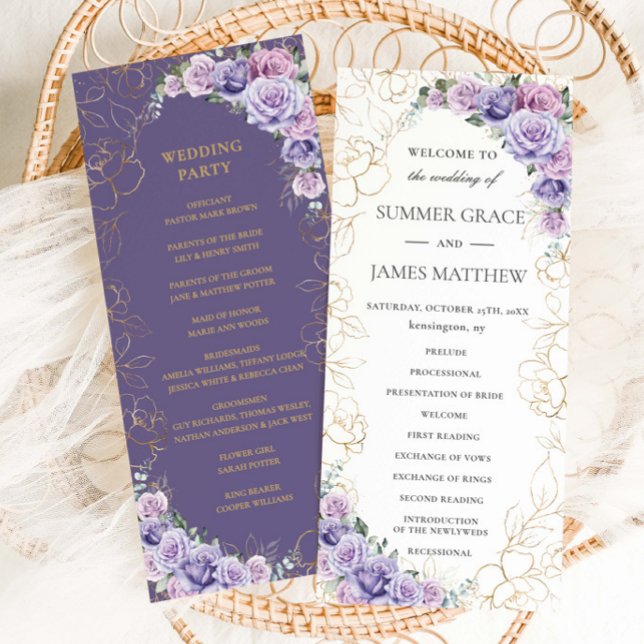 Programme Lavande violette Lilac Ligne Art Mariage Floral (Créateur téléchargé)