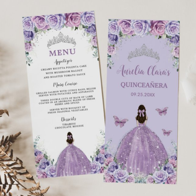 Programme Lavande violette Lilac Rose Floral Quinceañera Men (Créateur téléchargé)