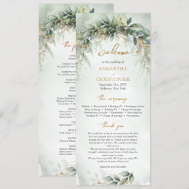 Programme Lavish verdure feuillage or cadre de mariage progr