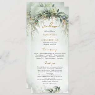Programme Lavish verdure feuillage or cadre de mariage progr