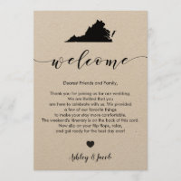 Lettre de bienvenue du Mariage de Virginie et cart