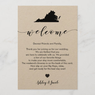 Programme Lettre de bienvenue du Mariage de Virginie et cart