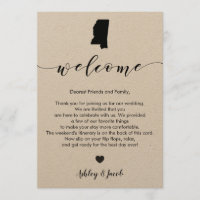 Lettre de bienvenue du Mariage du Mississippi et i