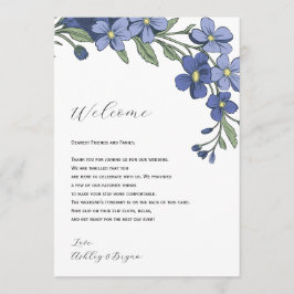 Programme Lettre de bienvenue du Mariage Floral Periwinkle I