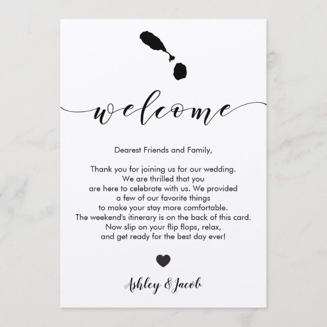 Programme Lettre de bienvenue Mariage St Kitts & Nevis Itiné (Devant)