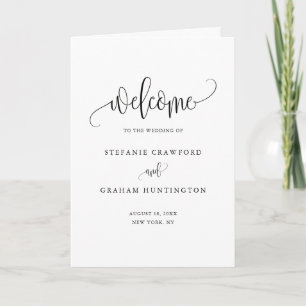 Programme Livret de Mariage à Calligraphie Noire et Élégante