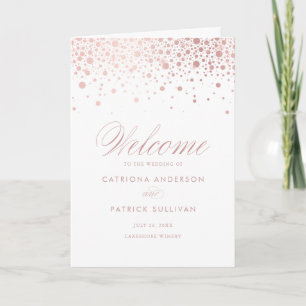 Programme Livret de mariage en feuille d'or rose avec points