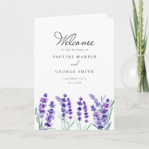 Programme Livret de mariage Fleurs de Lavande à l'aquarelle 