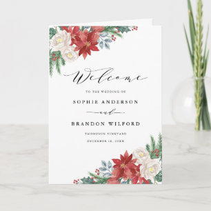 Programme Livret de mariage floral de Noël à l'aquarelle pou
