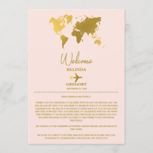 Programme Livret de voyage Rose Pâle Mariage Passeport Or