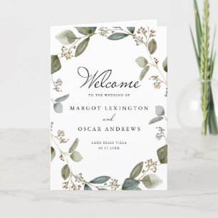 Programme Livret Mariage de courroie Eucalyptus à semis rust