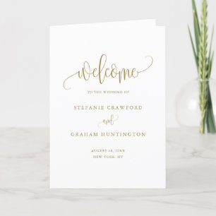Programme Livret Mariage de script de calligraphie or