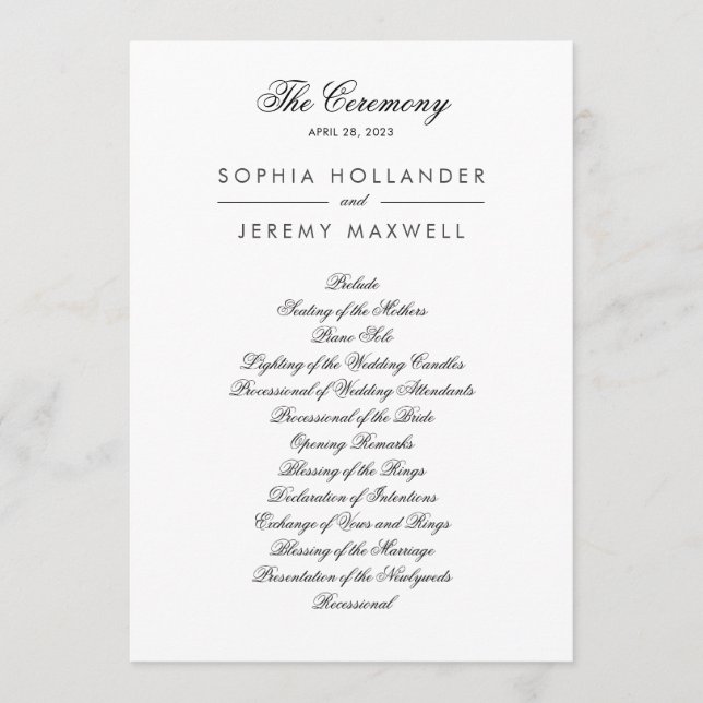 Programme Lovely Black and White Flat Program (Devant)