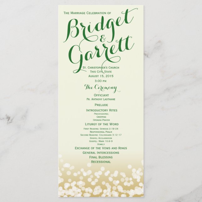 Programme Lumières à double couche or et ivoire (Devant)