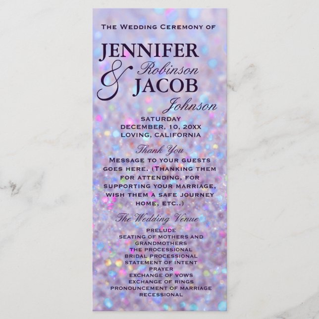 Programme Lumières Lavender Pastel Bokeh (Devant)