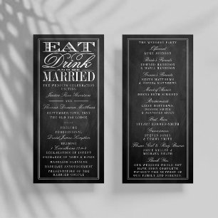 Programme Manger, boire et être marié Chalkboard Mariage