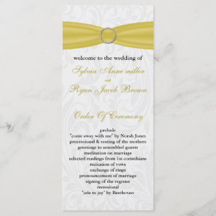 Programme Mariage à boucle diamante jaune gris FAUX