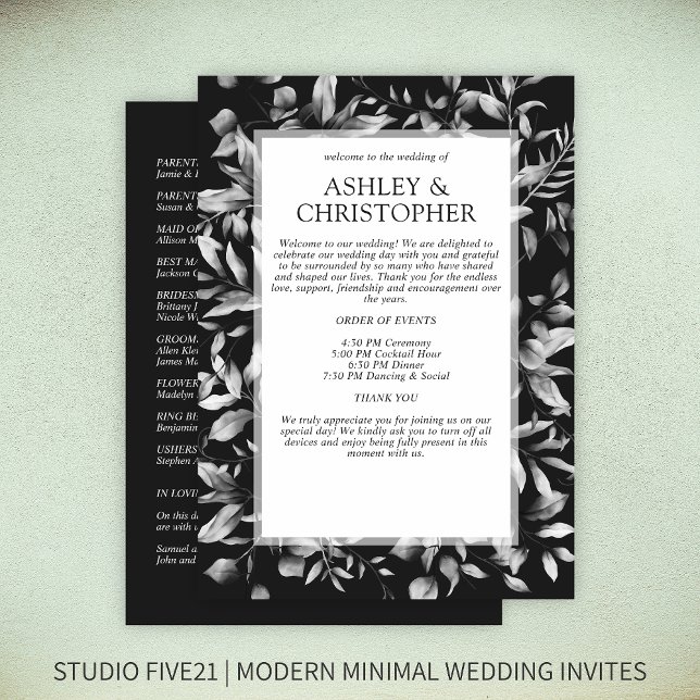 Programme Mariage à la frontière florale rustique classique (Créateur téléchargé)