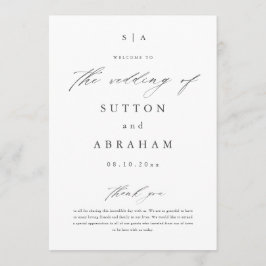 Programme Mariage à monogramme en script simple