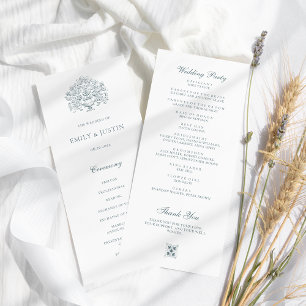 Programme Mariage baroque Bleu Dusty Vintage