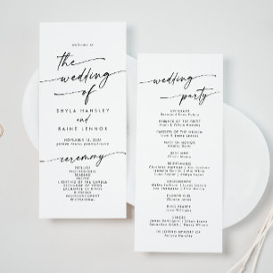 Programme Mariage Boho Chic Black and White Tea Length