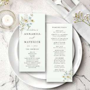 Programme Mariage Boho Fleur sauvage blanc pâle et délicat