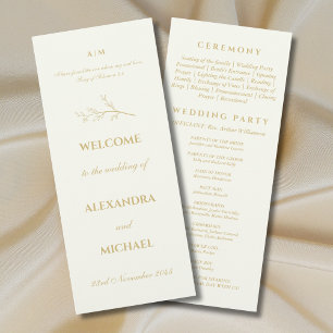 Programme Mariage Chrétien Minimaliste Botanique Ivoire 