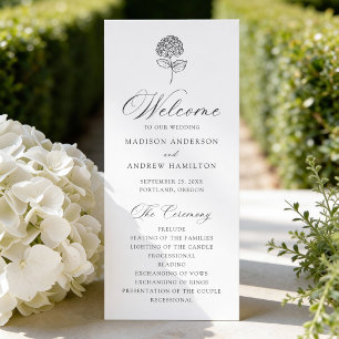 Programme Mariage Classique aux Hydrangeas au Charbon de Boi