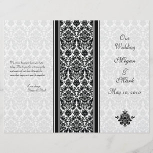 Programme Mariage damassé noir et blanc