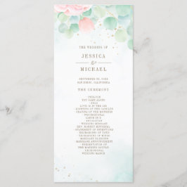 Programme Mariage d'aquarelle Eucalyptus Peony