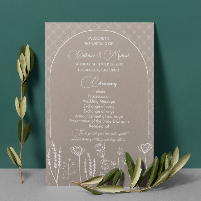 Programme Mariage d'arche de Bohême Fleur sauvage beige (Créateur téléchargé)