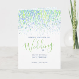 Programme Mariage d'art moderne en cascade bleu vert
